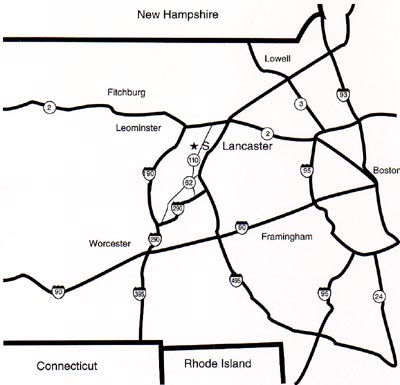A map of routes to the Sterling Manufacturing Co.
